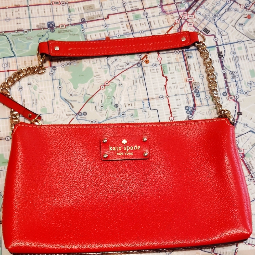 Kate Spade Wellesley Byrd Leather With Chain Shoulder Handbag Pink